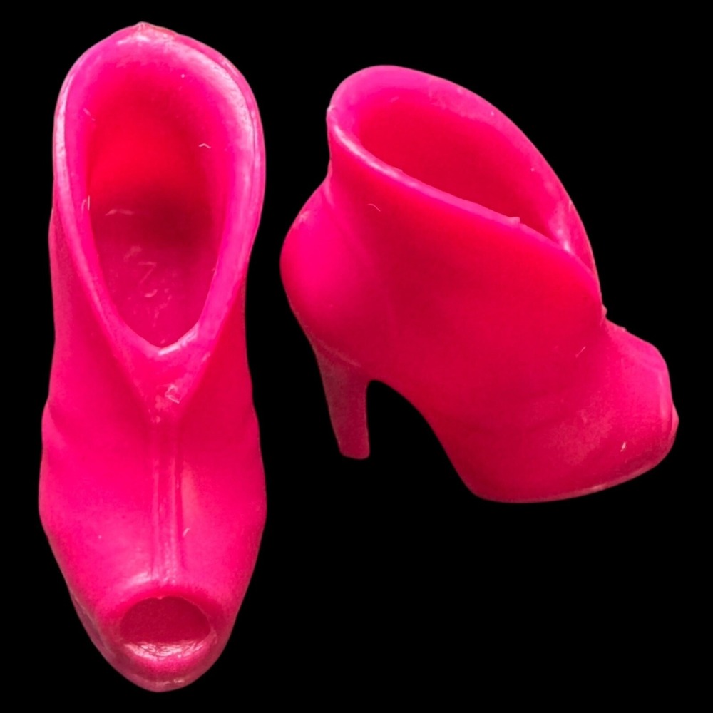Barbie Doll Fashionistas Fashion Fever‎ Hot Pink High Heel Peep Toe Boot Shoes